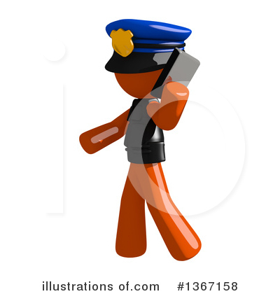Royalty-Free (RF) Orange Police Officer Clipart Illustration by Leo Blanchette - Stock Sample #1367158