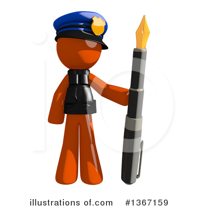 Royalty-Free (RF) Orange Police Officer Clipart Illustration by Leo Blanchette - Stock Sample #1367159