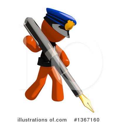 Royalty-Free (RF) Orange Police Officer Clipart Illustration by Leo Blanchette - Stock Sample #1367160