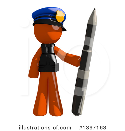 Royalty-Free (RF) Orange Police Officer Clipart Illustration by Leo Blanchette - Stock Sample #1367163