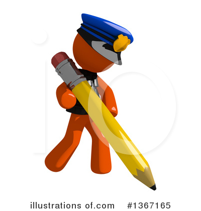 Royalty-Free (RF) Orange Police Officer Clipart Illustration by Leo Blanchette - Stock Sample #1367165