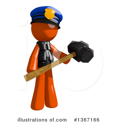 Royalty-Free (RF) Orange Police Officer Clipart Illustration by Leo Blanchette - Stock Sample #1367166