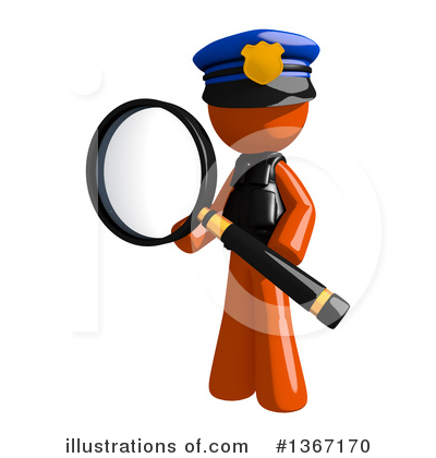 Royalty-Free (RF) Orange Police Officer Clipart Illustration by Leo Blanchette - Stock Sample #1367170
