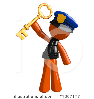 Royalty-Free (RF) Orange Police Officer Clipart Illustration by Leo Blanchette - Stock Sample #1367177