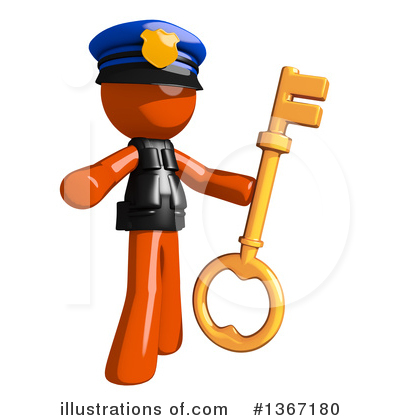 Royalty-Free (RF) Orange Police Officer Clipart Illustration by Leo Blanchette - Stock Sample #1367180