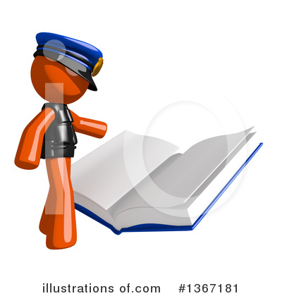 Orange Police Officer Clipart #1367181 by Leo Blanchette