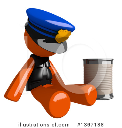 Royalty-Free (RF) Orange Police Officer Clipart Illustration by Leo Blanchette - Stock Sample #1367188