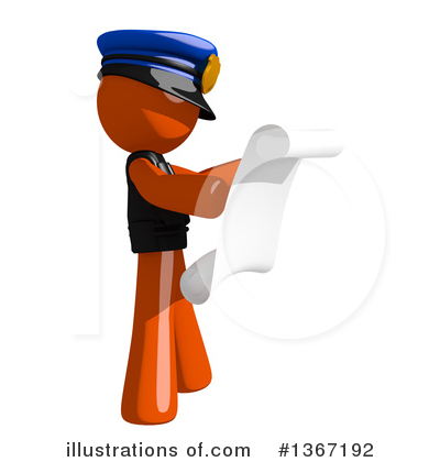 Royalty-Free (RF) Orange Police Officer Clipart Illustration by Leo Blanchette - Stock Sample #1367192