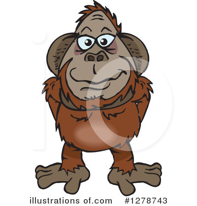 Royalty-Free (RF) Orangutan Clipart Illustration by Dennis Holmes Designs - Stock Sample #1278743