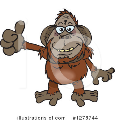 Royalty-Free (RF) Orangutan Clipart Illustration by Dennis Holmes Designs - Stock Sample #1278744
