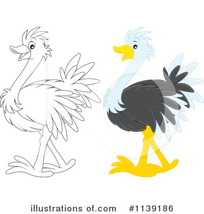 Royalty-Free (RF) Ostrich Clipart Illustration by Alex Bannykh - Stock Sample #1139186