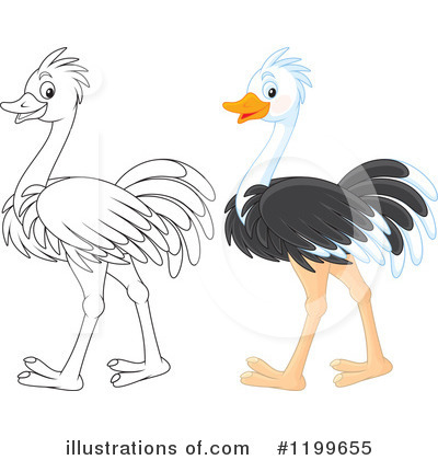 Royalty-Free (RF) Ostrich Clipart Illustration by Alex Bannykh - Stock Sample #1199655