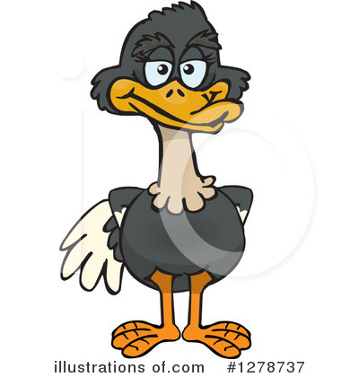 Royalty-Free (RF) Ostrich Clipart Illustration by Dennis Holmes Designs - Stock Sample #1278737