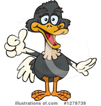 Royalty-Free (RF) Ostrich Clipart Illustration by Dennis Holmes Designs - Stock Sample #1278738