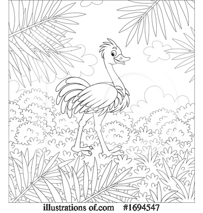 Royalty-Free (RF) Ostrich Clipart Illustration by Alex Bannykh - Stock Sample #1694547