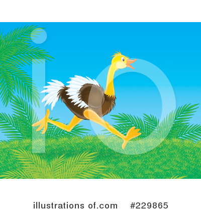 Royalty-Free (RF) Ostrich Clipart Illustration by Alex Bannykh - Stock Sample #229865