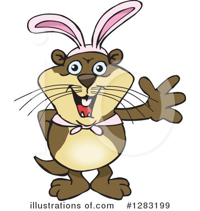 Royalty-Free (RF) Otter Clipart Illustration by Dennis Holmes Designs - Stock Sample #1283199