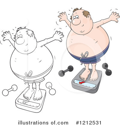 Royalty-Free (RF) Overweight Clipart Illustration by Alex Bannykh - Stock Sample #1212531