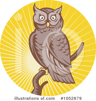 Royalty-Free (RF) Owl Clipart Illustration by patrimonio - Stock Sample #1052679