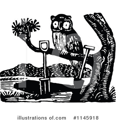 Royalty-Free (RF) Owl Clipart Illustration by Prawny Vintage - Stock Sample #1145918