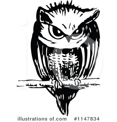 Royalty-Free (RF) Owl Clipart Illustration by Prawny Vintage - Stock Sample #1147834