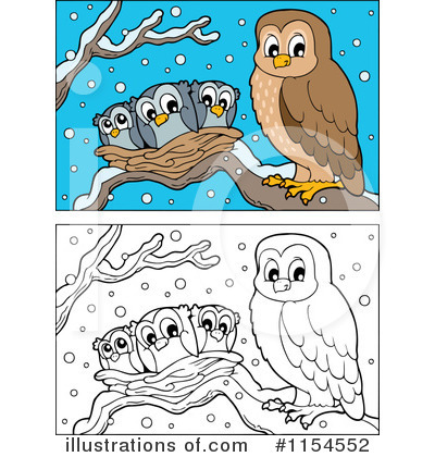 Royalty-Free (RF) Owl Clipart Illustration by visekart - Stock Sample #1154552