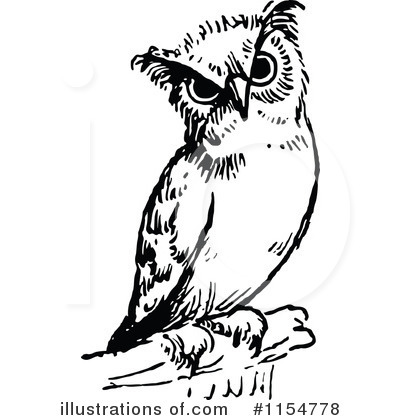 Royalty-Free (RF) Owl Clipart Illustration by Prawny Vintage - Stock Sample #1154778