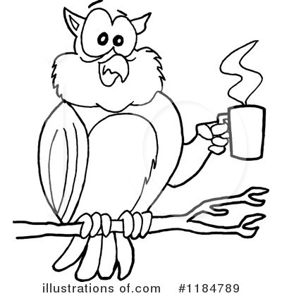 Royalty-Free (RF) Owl Clipart Illustration by LaffToon - Stock Sample #1184789