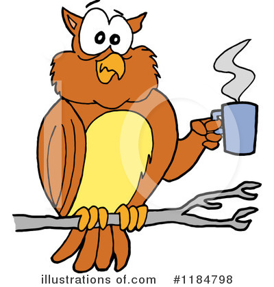Royalty-Free (RF) Owl Clipart Illustration by LaffToon - Stock Sample #1184798