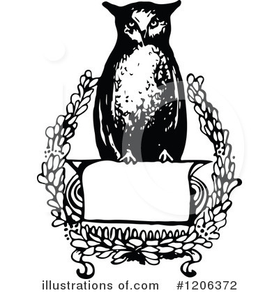 Royalty-Free (RF) Owl Clipart Illustration by Prawny Vintage - Stock Sample #1206372