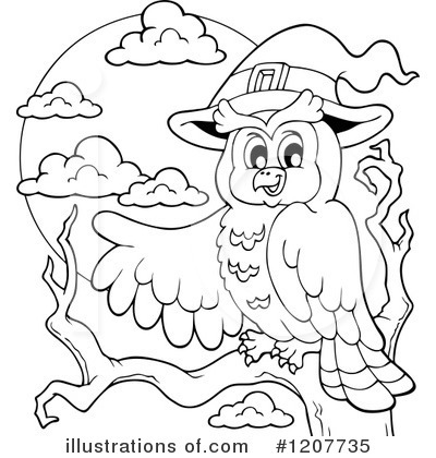 Royalty-Free (RF) Owl Clipart Illustration by visekart - Stock Sample #1207735
