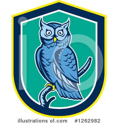 Royalty-Free (RF) Owl Clipart Illustration by patrimonio - Stock Sample #1262982