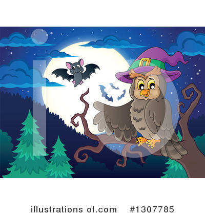 Royalty-Free (RF) Owl Clipart Illustration by visekart - Stock Sample #1307785