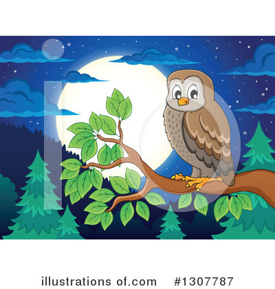 Royalty-Free (RF) Owl Clipart Illustration by visekart - Stock Sample #1307787