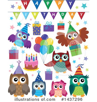 Royalty-Free (RF) Owl Clipart Illustration by visekart - Stock Sample #1437296