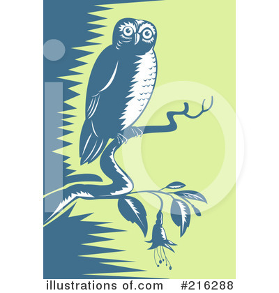 Royalty-Free (RF) Owl Clipart Illustration by patrimonio - Stock Sample #216288