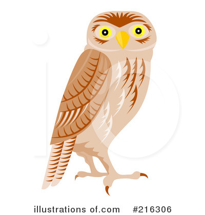 Royalty-Free (RF) Owl Clipart Illustration by patrimonio - Stock Sample #216306