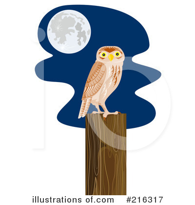 Royalty-Free (RF) Owl Clipart Illustration by patrimonio - Stock Sample #216317
