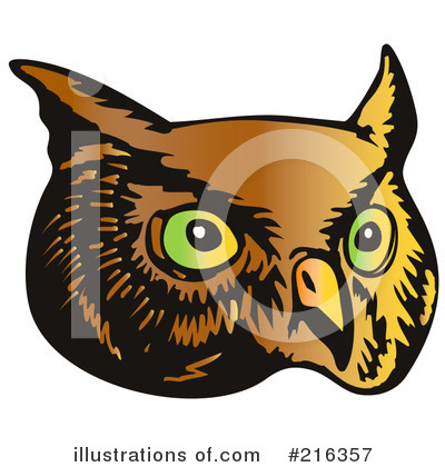 Royalty-Free (RF) Owl Clipart Illustration by patrimonio - Stock Sample #216357