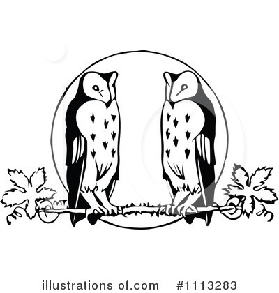 Royalty-Free (RF) Owls Clipart Illustration by Prawny Vintage - Stock Sample #1113283