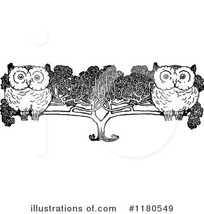 Royalty-Free (RF) Owls Clipart Illustration by Prawny Vintage - Stock Sample #1180549