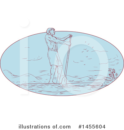 Paddle Boarding Clipart #1455604 by patrimonio