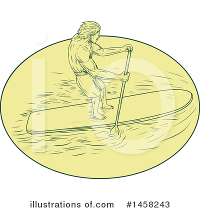Royalty-Free (RF) Paddle Boarding Clipart Illustration by patrimonio - Stock Sample #1458243