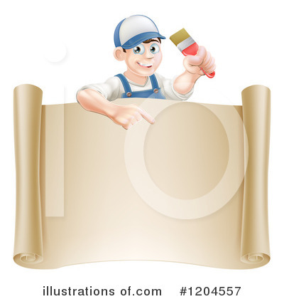 Royalty-Free (RF) Painter Clipart Illustration by AtStockIllustration - Stock Sample #1204557