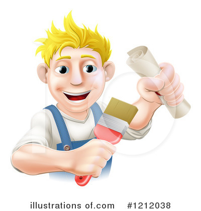 Royalty-Free (RF) Painter Clipart Illustration by AtStockIllustration - Stock Sample #1212038