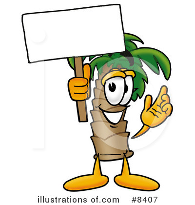 Royalty-Free (RF) Palm Tree Mascot Clipart Illustration by Mascot Junction - Stock Sample #8407