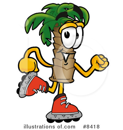 Royalty-Free (RF) Palm Tree Mascot Clipart Illustration by Mascot Junction - Stock Sample #8418