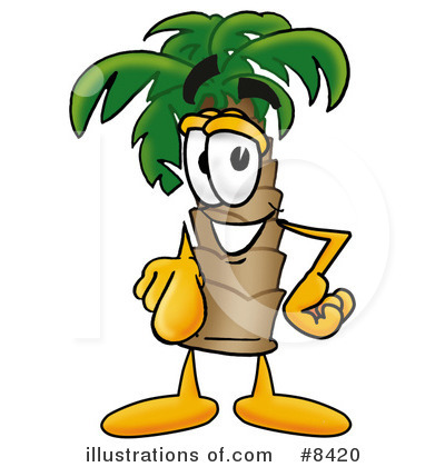 Royalty-Free (RF) Palm Tree Mascot Clipart Illustration by Mascot Junction - Stock Sample #8420