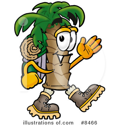 Royalty-Free (RF) Palm Tree Mascot Clipart Illustration by Mascot Junction - Stock Sample #8466
