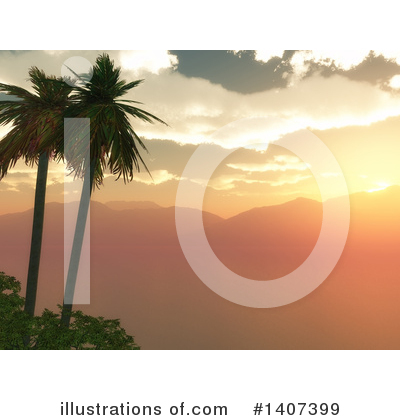 Royalty-Free (RF) Palm Trees Clipart Illustration by KJ Pargeter - Stock Sample #1407399